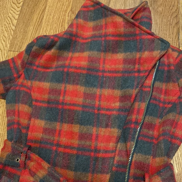 Zara style flannel coat jacket red - Picture 2 of 5